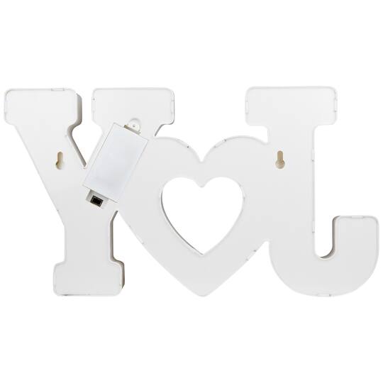12.75" White Joy LED Christmas Marquee Wall Sign